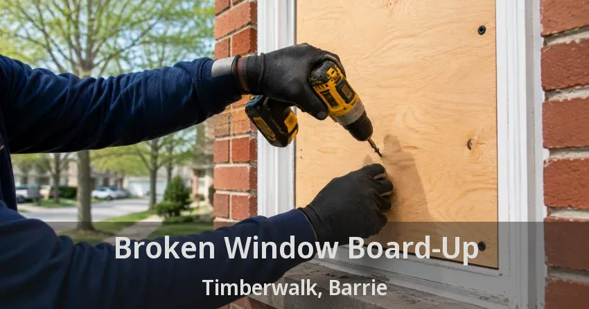 Broken Window Board-Up Timberwalk, Barrie - ON