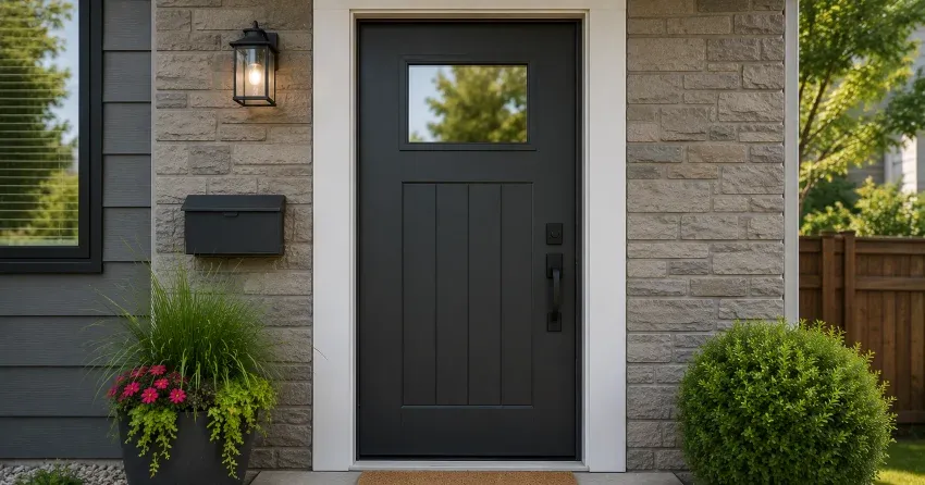 emergency door replacement Sunnidale, Barrie installation in progress