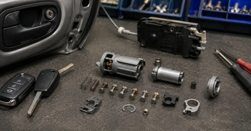 technician testing a car key fob during Car Lock Repair Sunnidale, Barrie