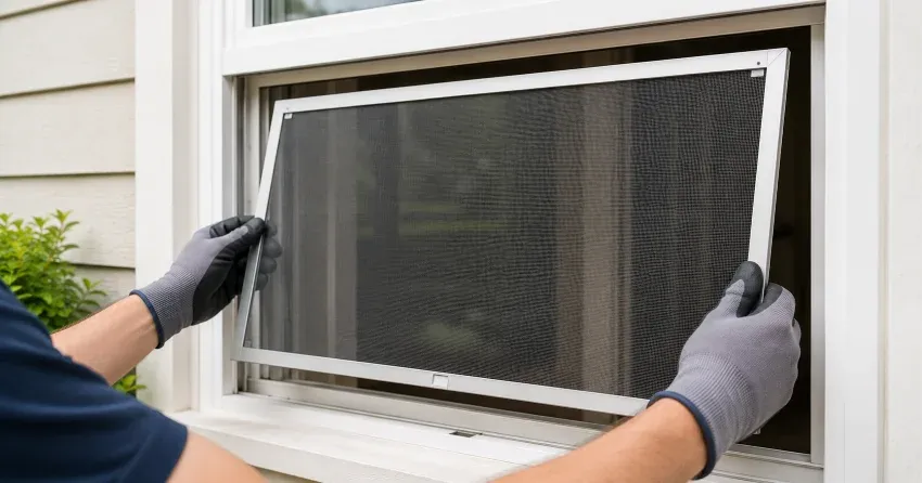 technician repairing a window sash and balance system in Sunnidale, Barrie
