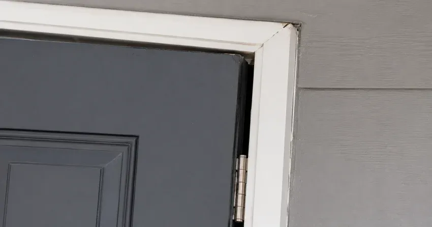 technician tightening a loose door hinge in The Grove, Barrie